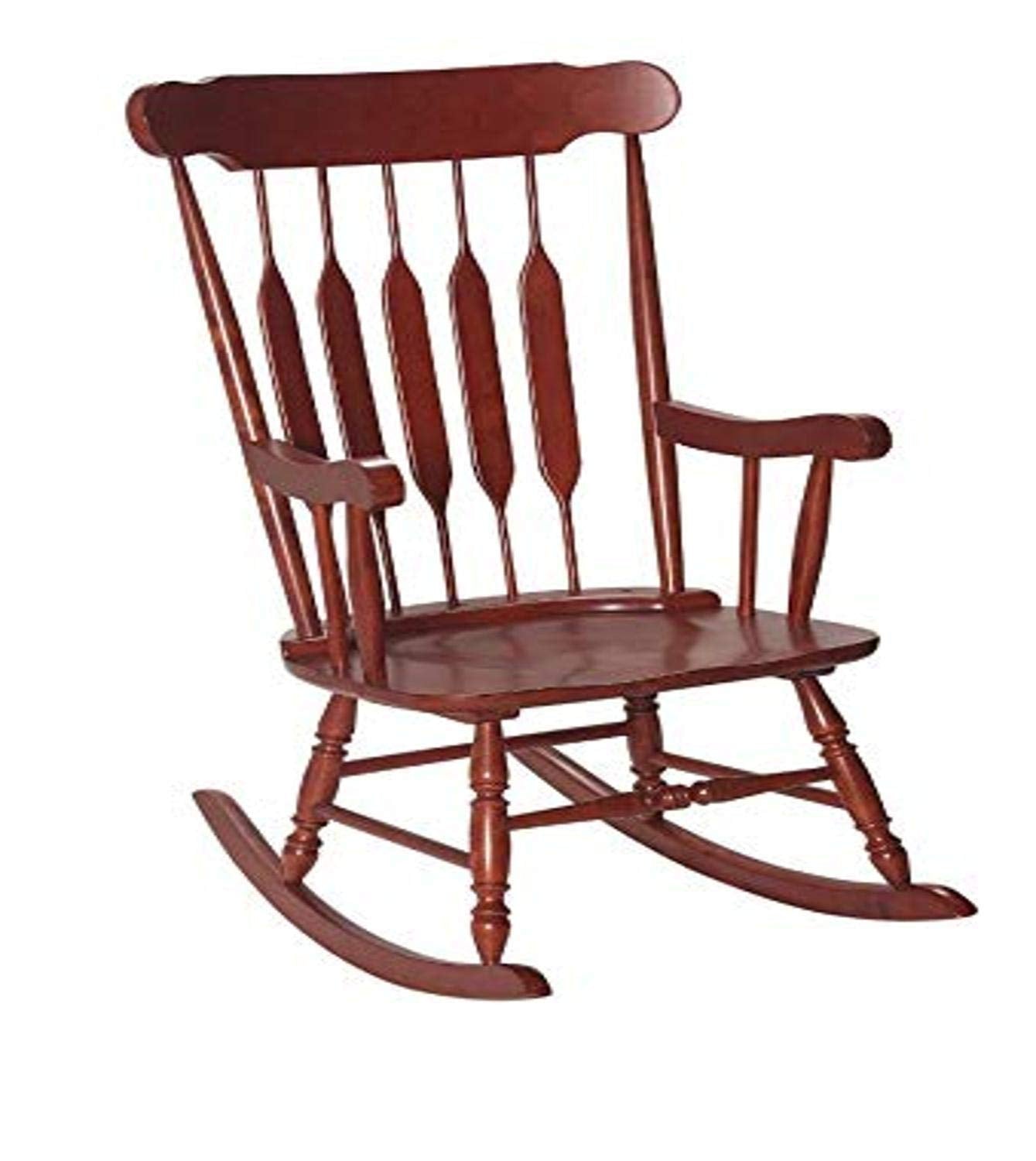 Gift Mark Rocking Chairs - Classic Wooden Rocker - Comfort Fitted Design Perfect For Living Rooms, Bedrooms, Nurserys, And More - Classic Vintage Style Chairs (Cherry)