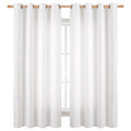 Bgment Pure White Curtains 63 Inch Length 2 Panels Set For Bedroom, Grommet Thick Linen Look Burlap Textured Light Filtering Privacy Window Drapes For Farmhouse Living Room, 55 X 63 Inch