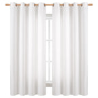 Bgment Pure White Curtains 63 Inch Length 2 Panels Set For Bedroom, Grommet Thick Linen Look Burlap Textured Light Filtering Privacy Window Drapes For Farmhouse Living Room, 55 X 63 Inch
