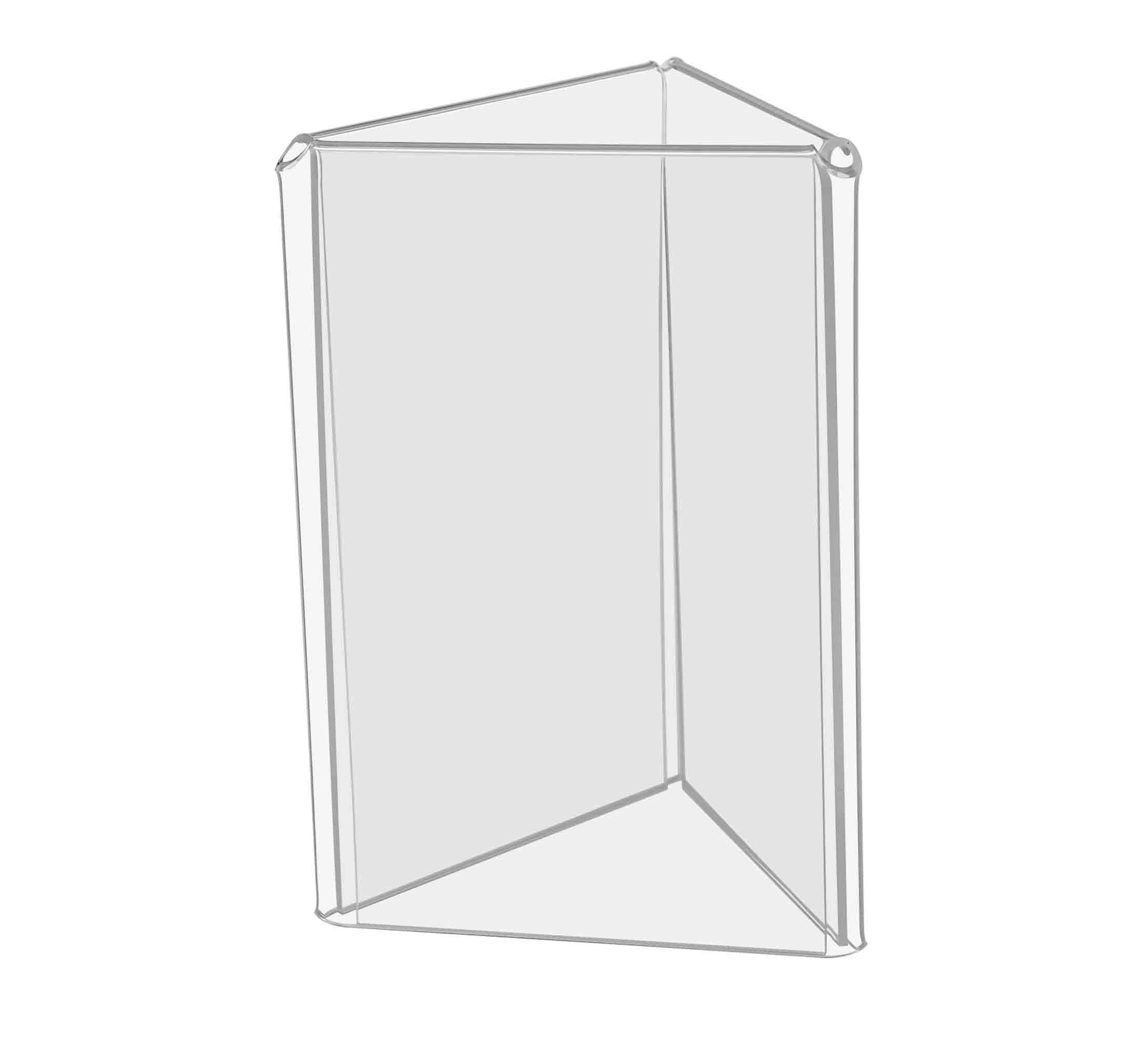 Marketing Holders 20 Pack Sign Holder 4 X 6 Inch 3 Sided Display Triangle Shape Menu Holder Table Tent Drink Food Menu Clear Acr