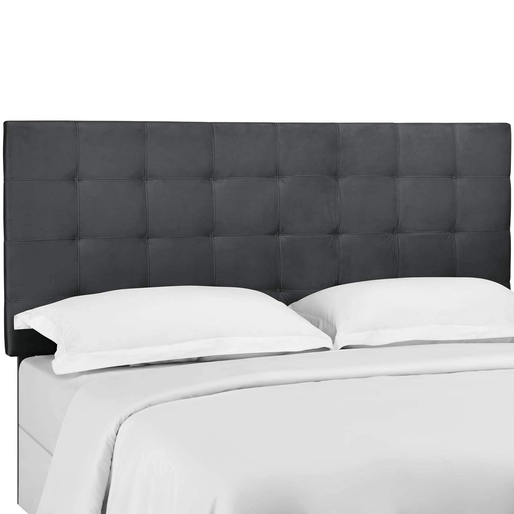 Modway Paisley Upholstered Biscuit Tufted Performance Velvet Full / Queen Headboard Size In Gray