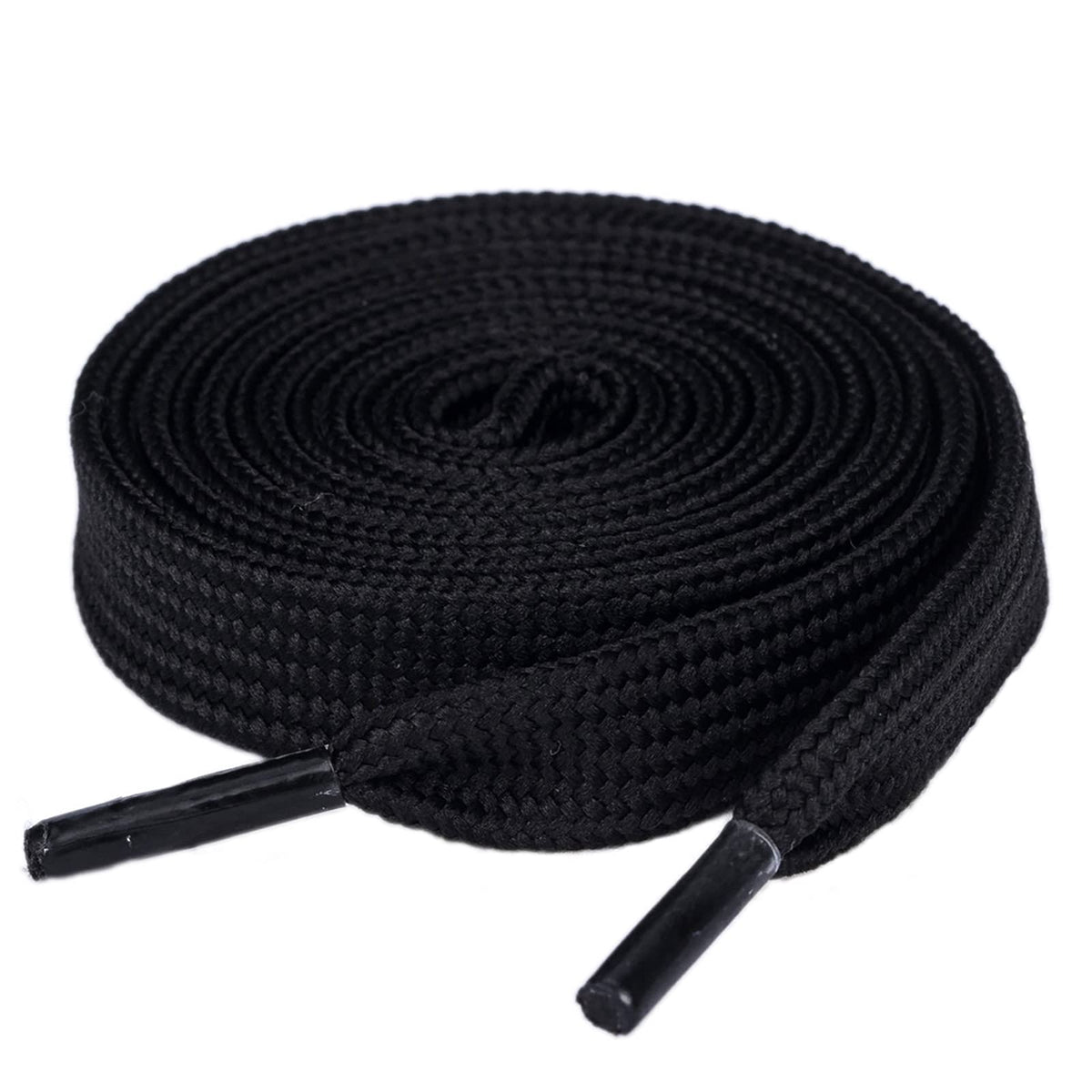 Olukssck 1 Pair Flat Shoe Laces For Sneakers, 25 Wide Athletic Shoelaces Black 45 Inch(114Cm)