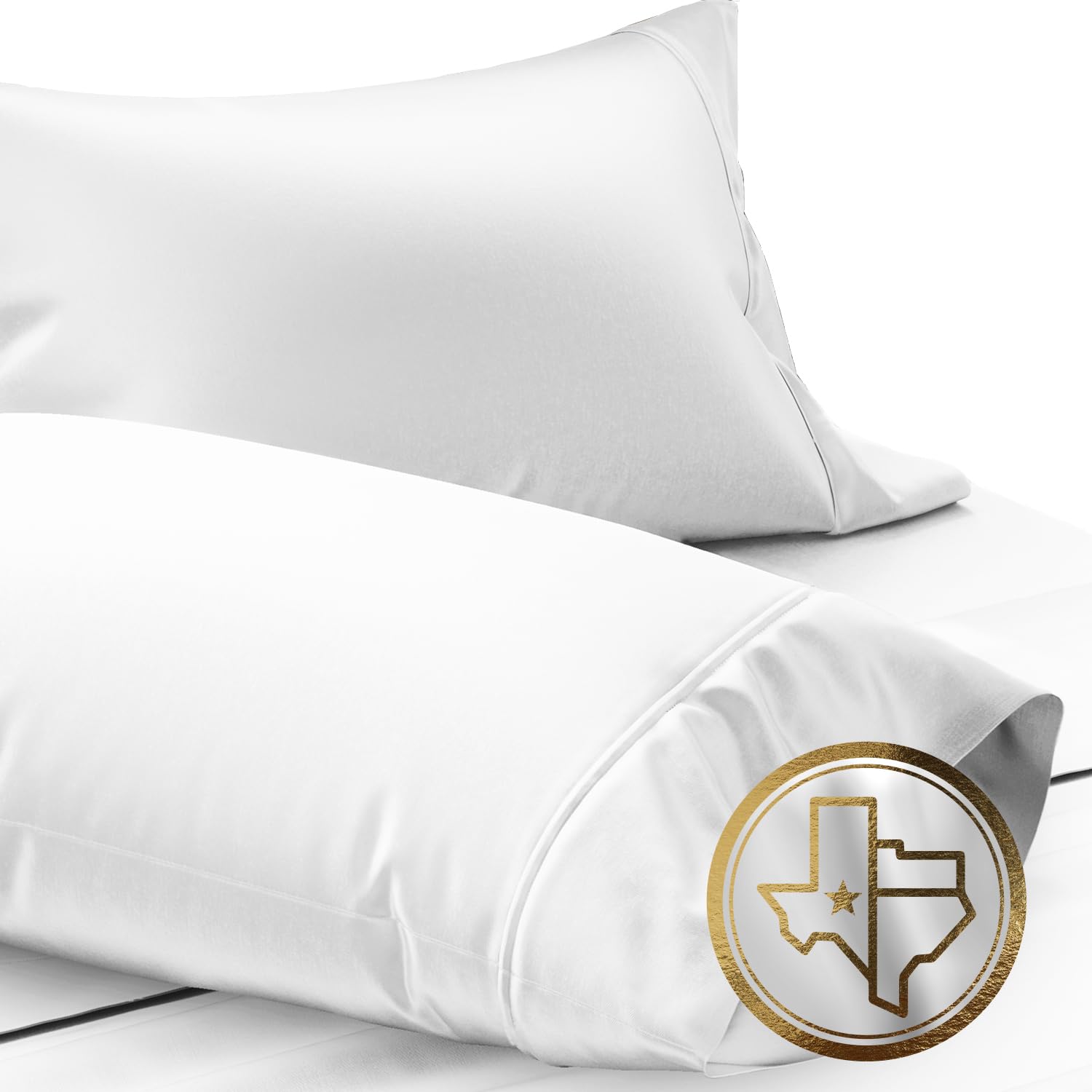 Texas Linen Co. 100% Egyptian Cotton Standard/Queen Size Pillow Cases Set Of 2-1000 Thread Count Pillow Cover - Soft, Breathable