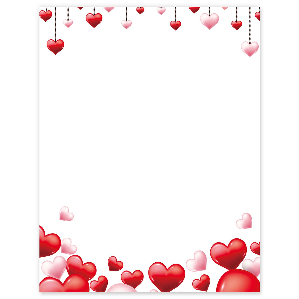 Anydesign 60 Sheets Valentine'S Day Stationery Letterhead Paper Red Pink Love Heart Realistic Letter Writing Paper For Wedding N