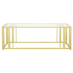 Coaster Home Furnishings Adri Rectangular Glass Top Coffee Table Matte Brass