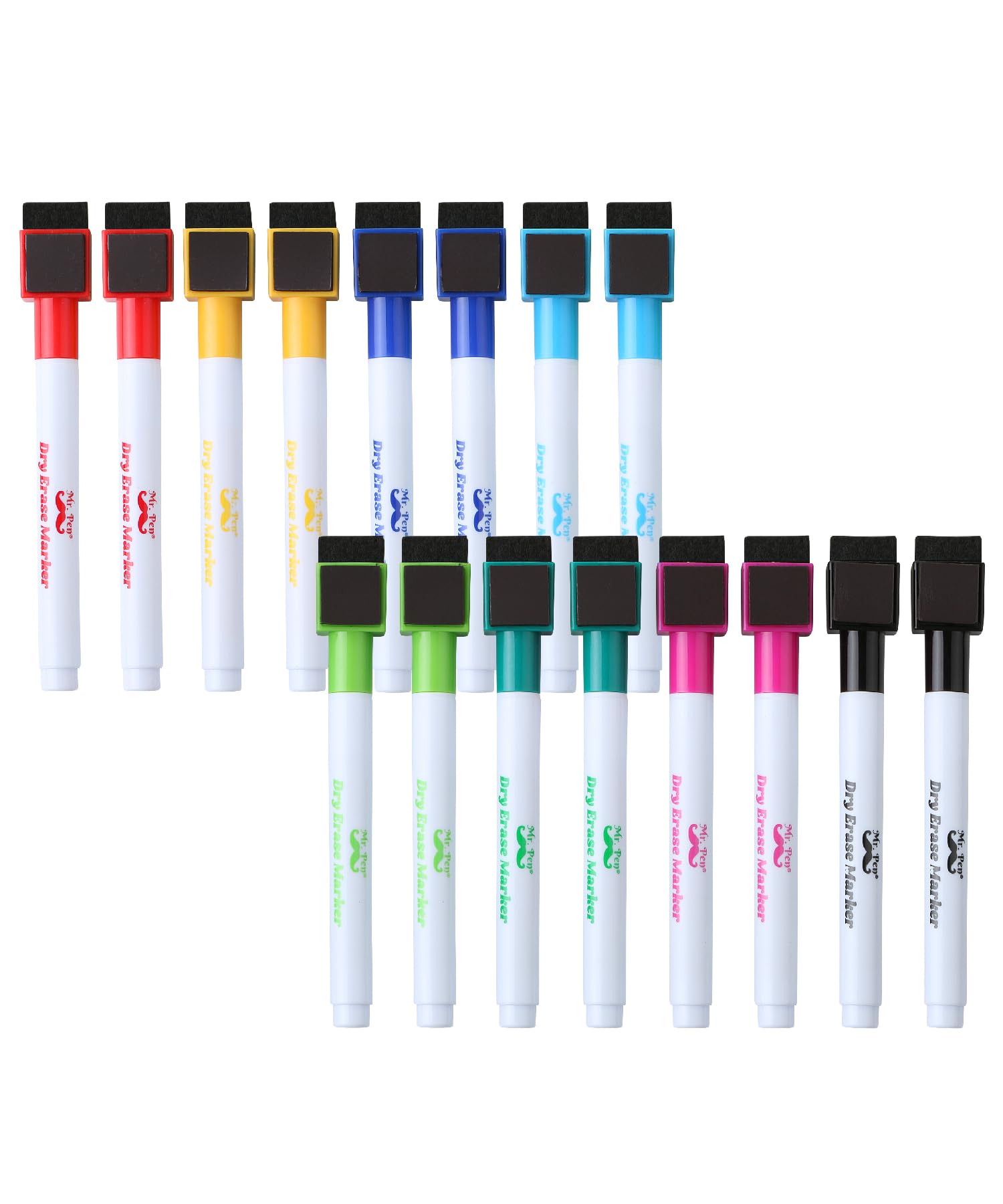 Mr. Pen Magnetic Dry Erase Markers, 16 Pack, Fine Point, Colorful, Magnetic Dry Erase Marker