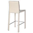 npd furniture and more New Pacific Direct Gervin Recycled Leather Counter Stool,Powder Coated Steel,Vanilla White,Fully Assembled,Set of 2