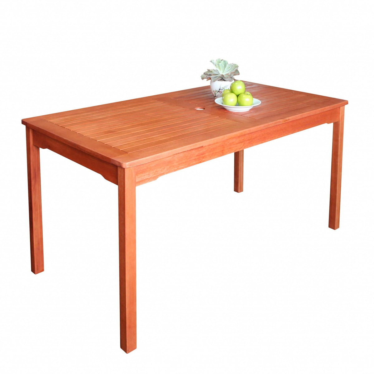 HomeRoots Eucalyptus Sienna Brown Dining Table with Straight Legs