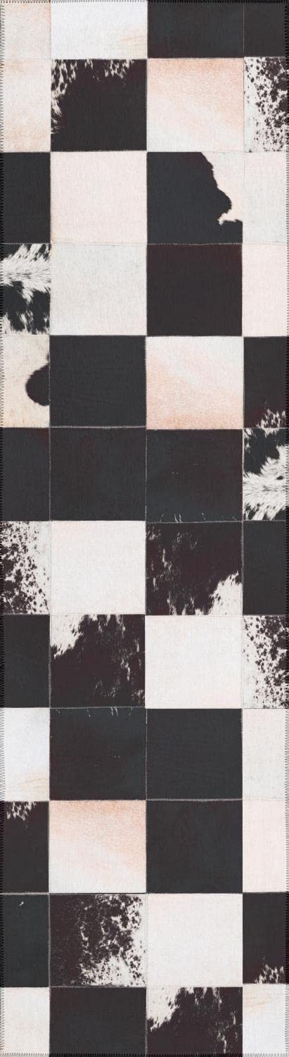 Addison Rugs Laredo Alr40 Black Washable 2'3" X 7'6" Indoor Outdoor Hallway Runner Rug, Stain Resistant Washable Kitchen Area Carpet For Bathroom, Entry, Patio, Laundry And Bedroom Rug