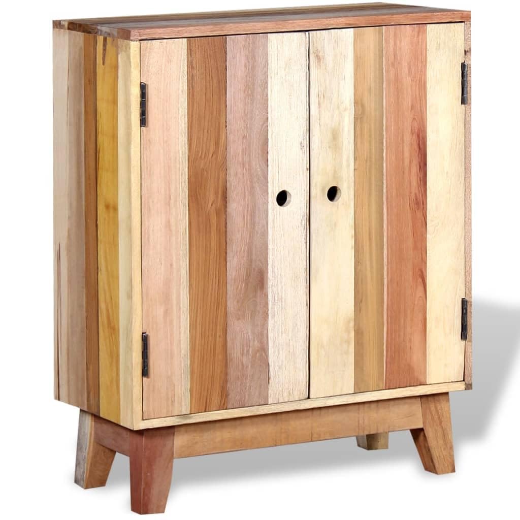 vidaXL Solid Reclaimed Wood Sideboard – Antique-Style Handmade Retro Cabinet with Natural Characteristics – 2 Shelves, 2 Doors – Console, High Board, Cabinet, Side Table – Ideal for Living Room, B...