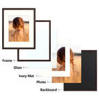 Golden State Art, 16X20 Picture Frame With Mat For 11X14 - High Definition Glass Wall Mounting Horizontal Vertical Display (Brow