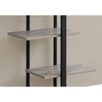 Monarch Specialties I Bookcase-60 H/Dark Taupe/Black Metal