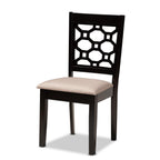 Baxton Studio Peter Modern Fabric Dining Chair, Sand And Dark Brown, 4/Set (171-10950-Hit)
