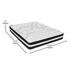 Flash Furniture Tribeca Full Size Tufted Upholstered Platform Bed In Black Fabric With 10 Inch Certipur-Us Certified Pocket Spring Mattress