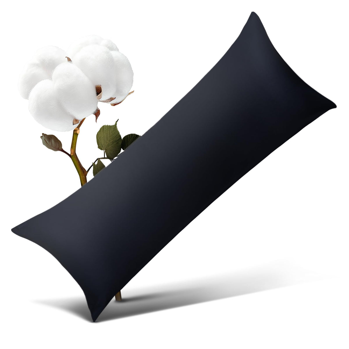 100% Cotton Body Pillow Case Cover With Zipper Wrinkle-Free, Super Soft Pillow Case For Body Pillow, Breathable Long Pillow Prot