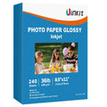 Uinkit 37Lb Thin Flyer Paper Glossy 8.5X11 Inkjet 240 Sheets Single Side Diy Chip Bag 135Gsm Photos Picture For Inkjet Printer W