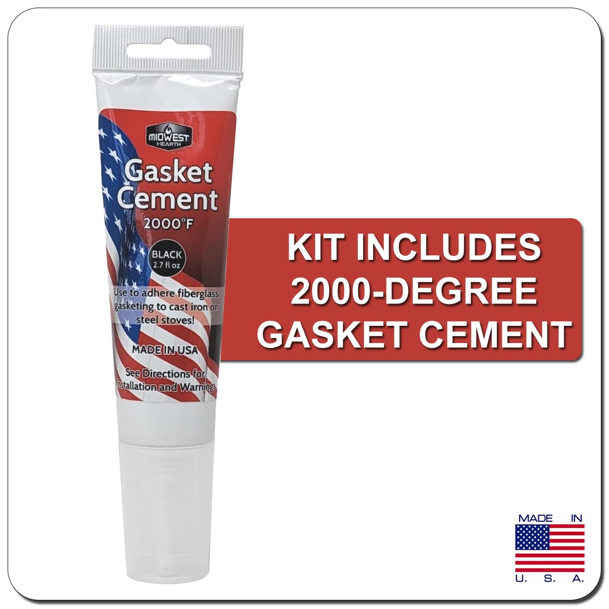 Midwest Hearth 3440 Gasket Kit For Intrepid I,Ii, Old Defiant*, Resolute, Vigilant Stoves By Vermont Castings