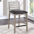 American Woodcrafters Siri Gray Wood with Brown Bonded Leather Counter Stool