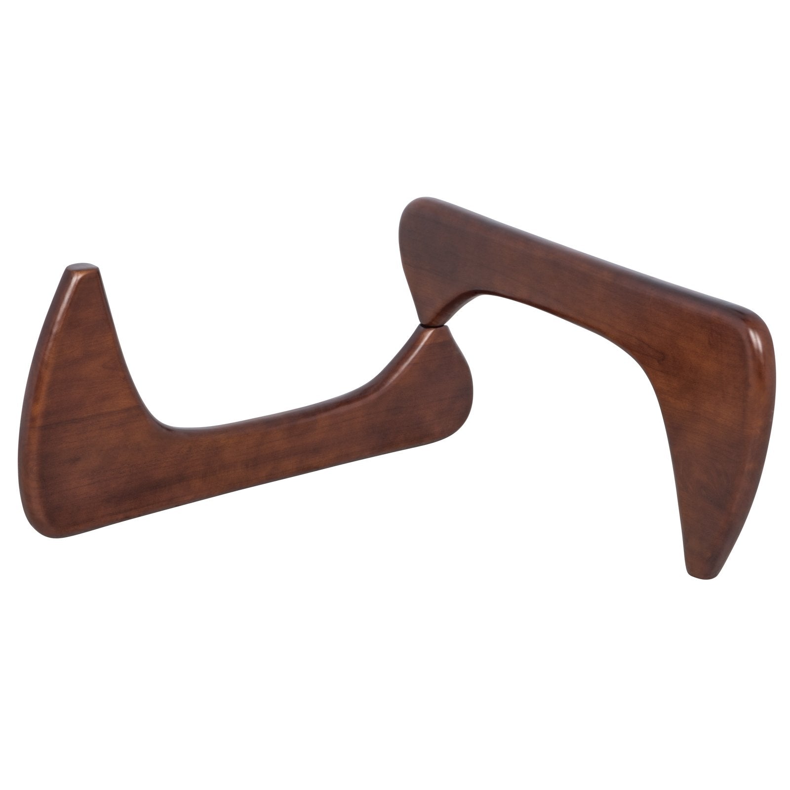 LeisureMod Imperial Triangle Coffee Table Base - Dark Walnut