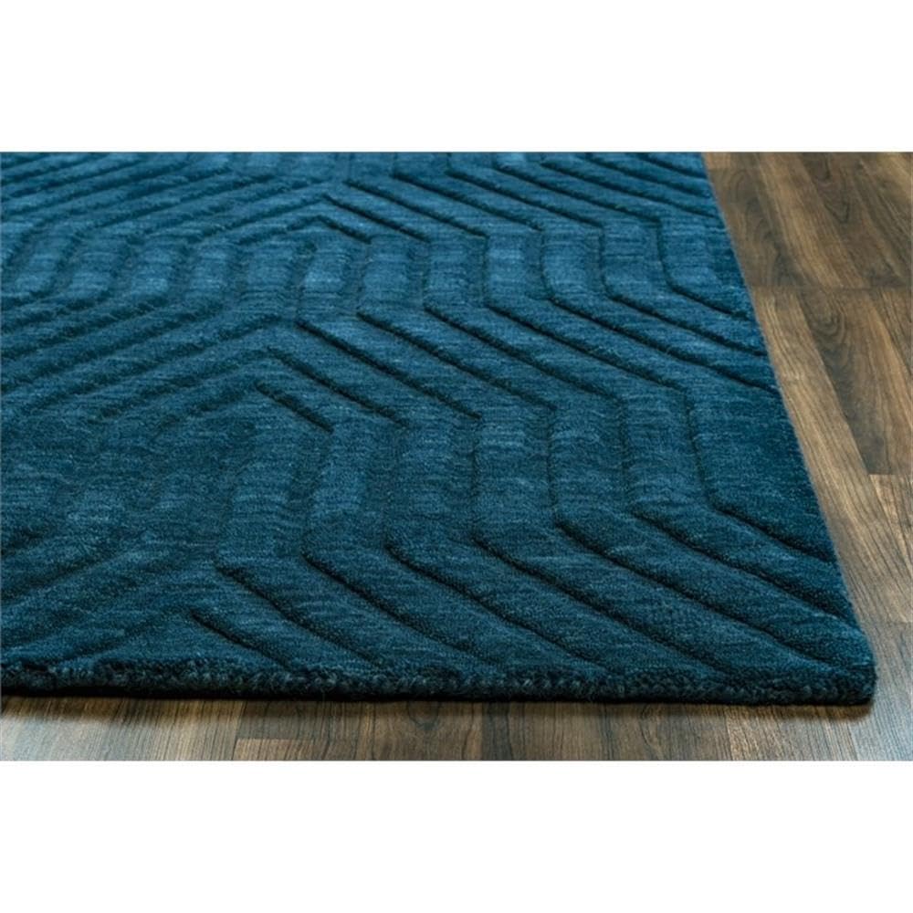Rizzy Home | Tc8576 | Technique Collection | Wool Area Rug | 5' X 8' | Navy Solid
