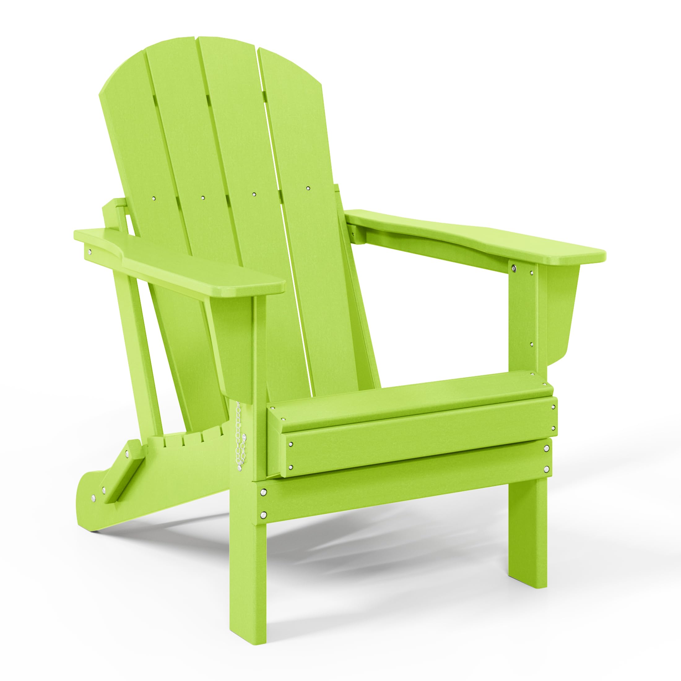 Westintrends Outdoor Adirondack Chair, Plastic Fire Pit Chair, Weather Resistant Folding Patio Lawn Chair For Outside Deck Garden Backyard Balcony, Lime