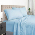 Easehome Light Blue King Size Bed Sheet Set - Deep Pocket To 18 Inches Mattress 4 Piece - Premium Bedding Sheets & Pillowcases C