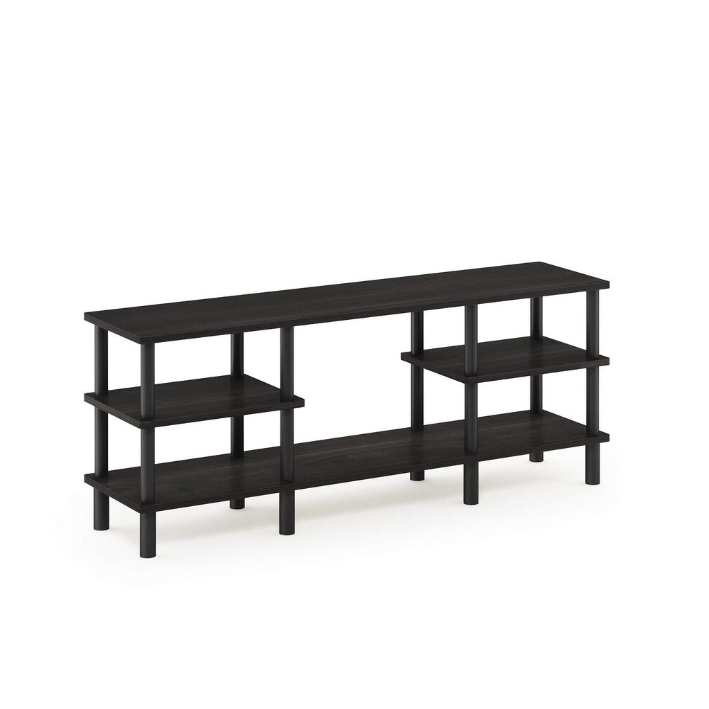 Furinno Turn-N-Tube 3-Tier Multipurpose Wide Shelf TV Stand, Espresso/Black