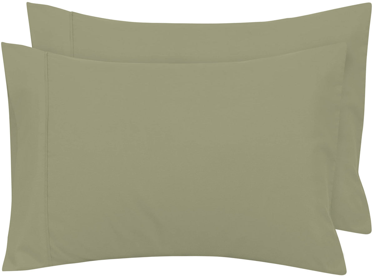 Royale Linens Queen Pillowcase Set Of 2 - Bed Pillow Cover - 20' X 30' - Sage Green Pillowcases - 1800 Brushed Microfiber, Wri