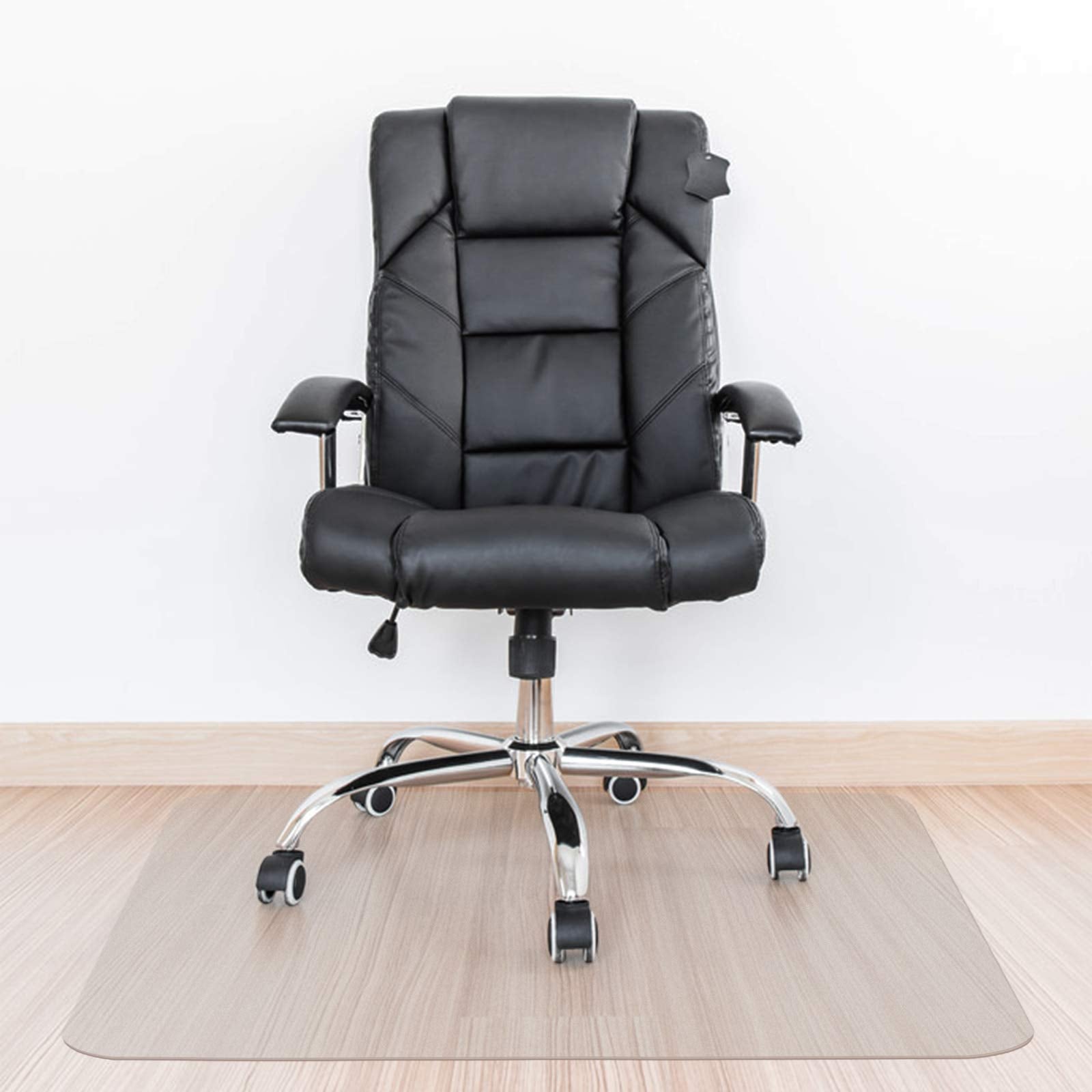 Kuyal Clear Chair Mat, Hard Floor Use, 48' X 36' Transparent Office Home Floor Protector Mat Chairmats (48' X 36' Rectangle)