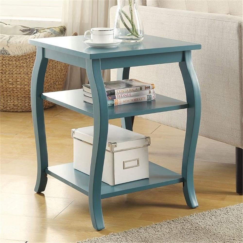 Acme Becci Wood End Table In Teal