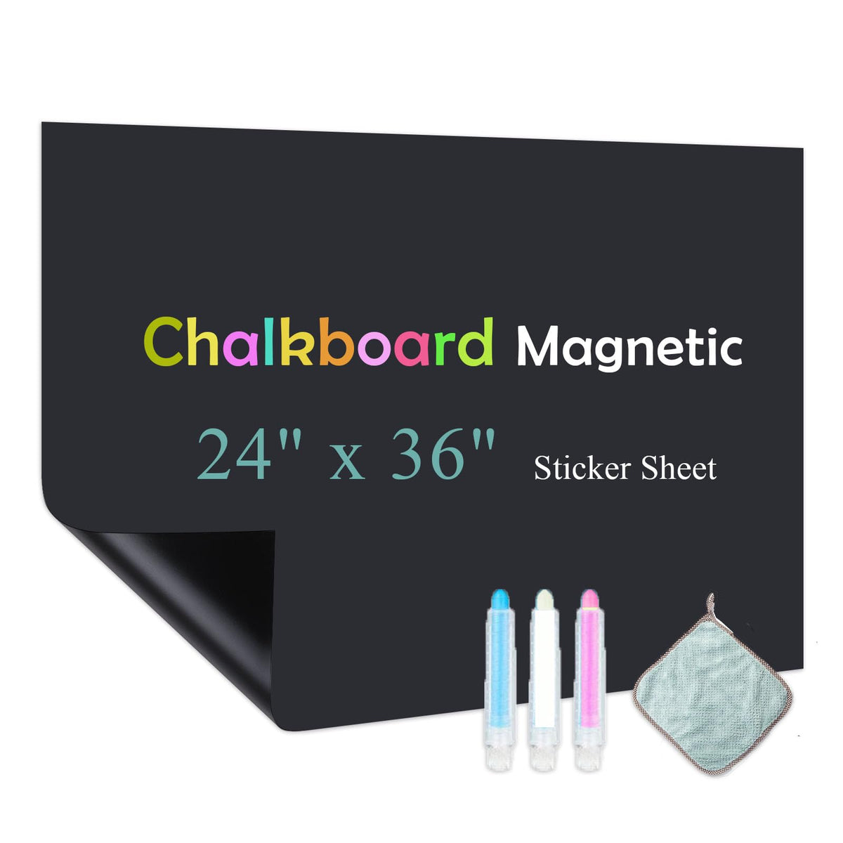 Qiytecno Chalk Board Contact Paper With Adhesive, 24' X 36' Magnetic Chalkboards For Wall, Wallpaper Sheets For Office For Sch