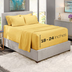 Hearth & Harbor Extra Deep Pocket King Size Sheets Sets - Fits Mattress 18-24 Inches Deep - Extra Deep Pocket Sheets - 6 Piece K
