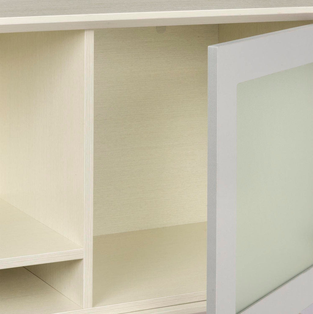 Safco Mayline Mnh72Tss Medina Hutch Cabinet With Glass Doors, 72"W, Textured Sea Salt Laminate