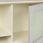Safco Mayline Mnh72Tss Medina Hutch Cabinet With Glass Doors, 72"W, Textured Sea Salt Laminate
