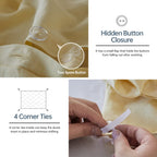 Simple&Opulence French Linen Duvet Cover Set - Twin Size(68'' X 86'')- 2 Pieces (1 Comforter Cover,1 Pillowcase)- Natural Flax C