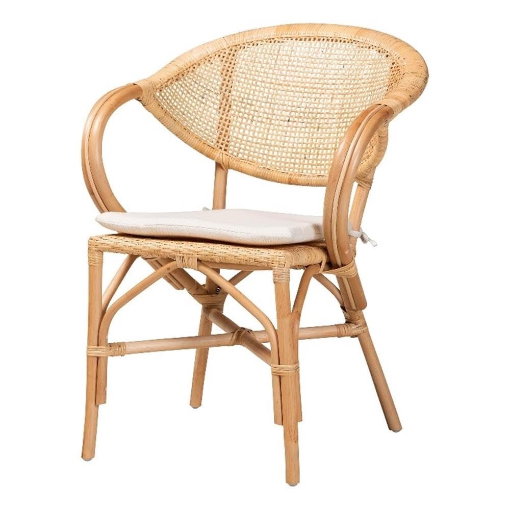 Baxton Studio Varick Modern Brown Finished Rattan Dining Chair