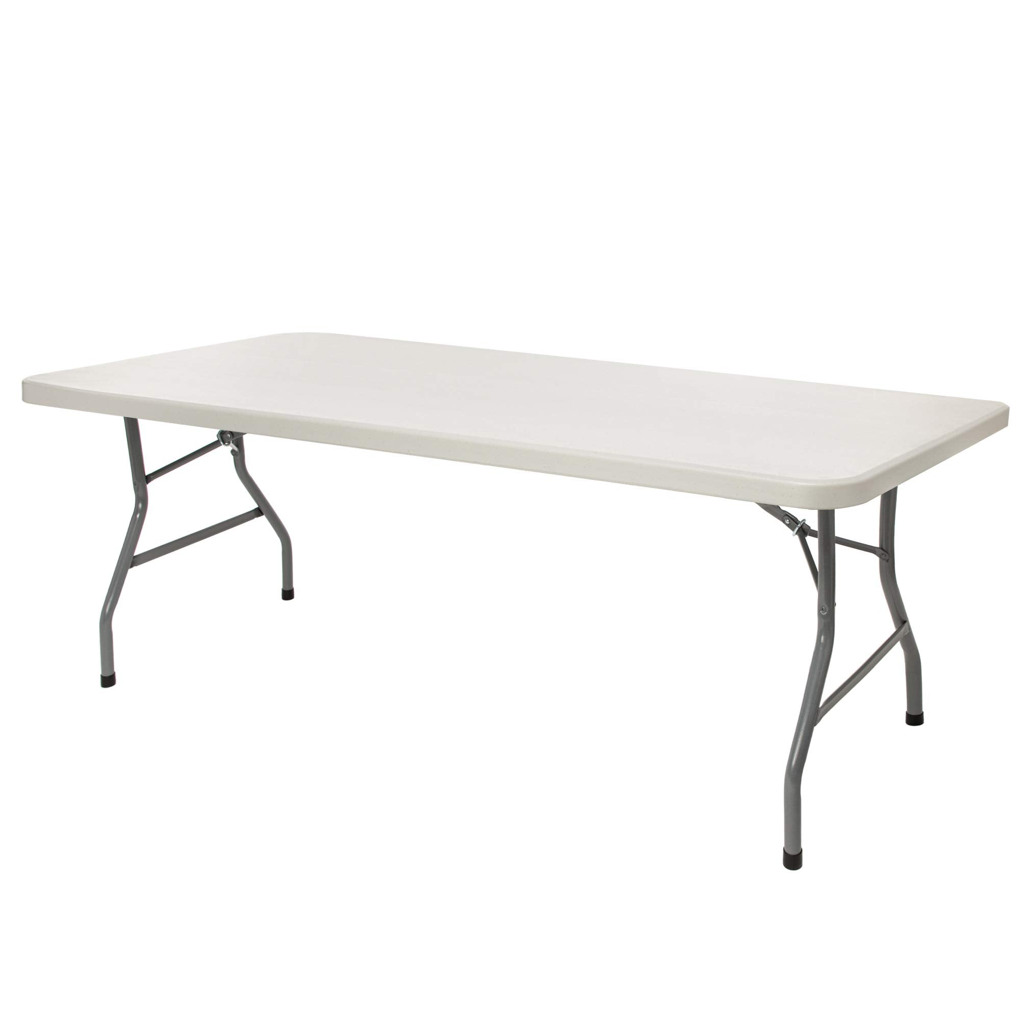 Oef Furnishings 6-Foot Heavy Duty Folding Table, 30' X 72', Light Grey - Durable, Lightweight, Indoor/Outdoor Use