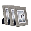 Scholartree Grey 5x7 Picture Frame set of 3,Display 5x7 without Mat or 4x6 with Mat