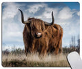 Farmhouse Cow Mouse Pad For Office, Cute Farm Animals Cattle In Fall Grassland Country Style Rustic Non-Slip Rubber Base Compute