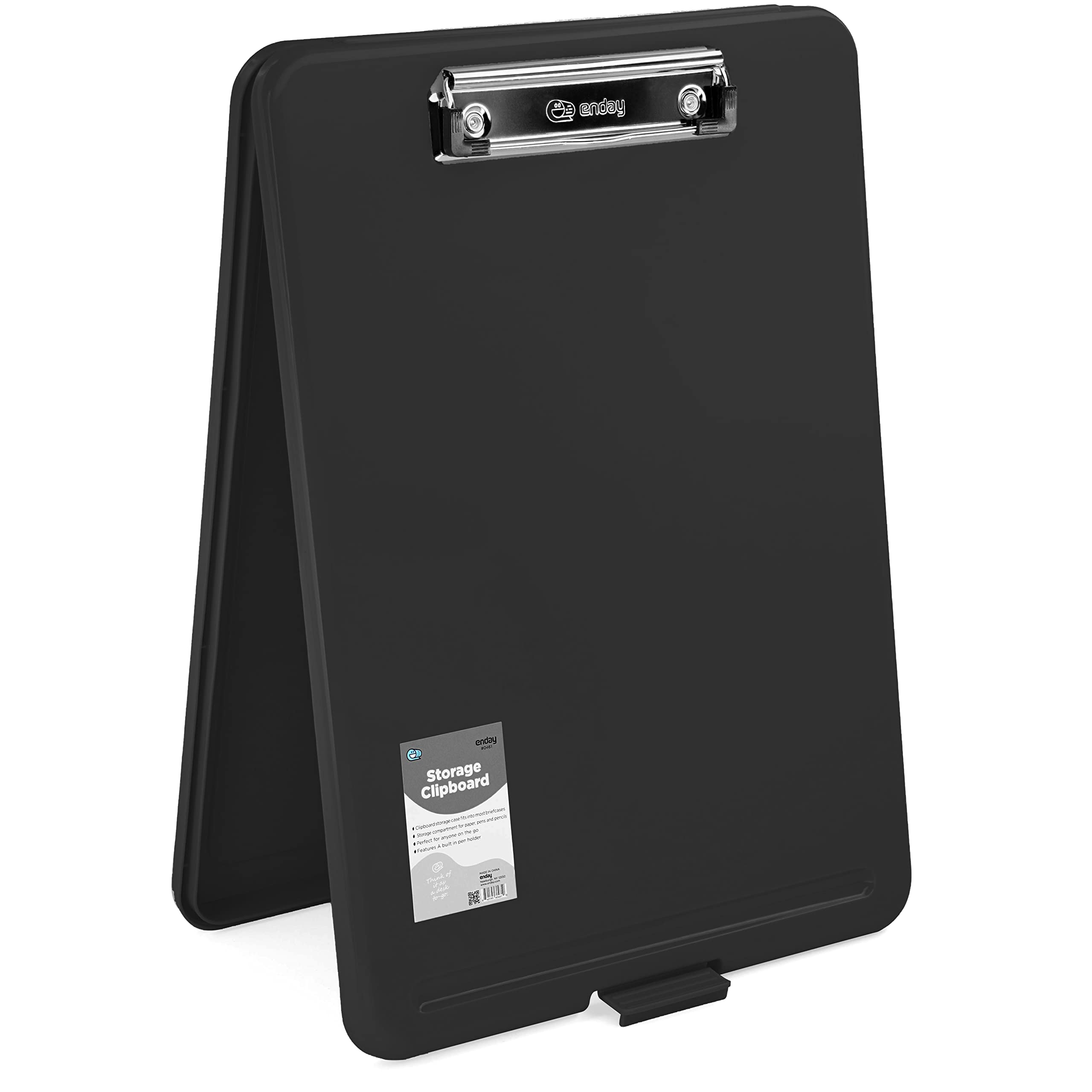 Clipboard With Storage Black, Letter Size Storage Clipboard With Compartments Case For Nurse Teachers Plastic Translucent Holds