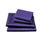 Golal Satin Sheets King Size - 4 Pieces Luxury Silky Soft Bed Sheets, Wrinkle-Free Dark Purple Satin Silk Sheet Set With 1 Deep Pocket Fitted Sheet, 1 Flat Sheet, 2 Pillow Cases