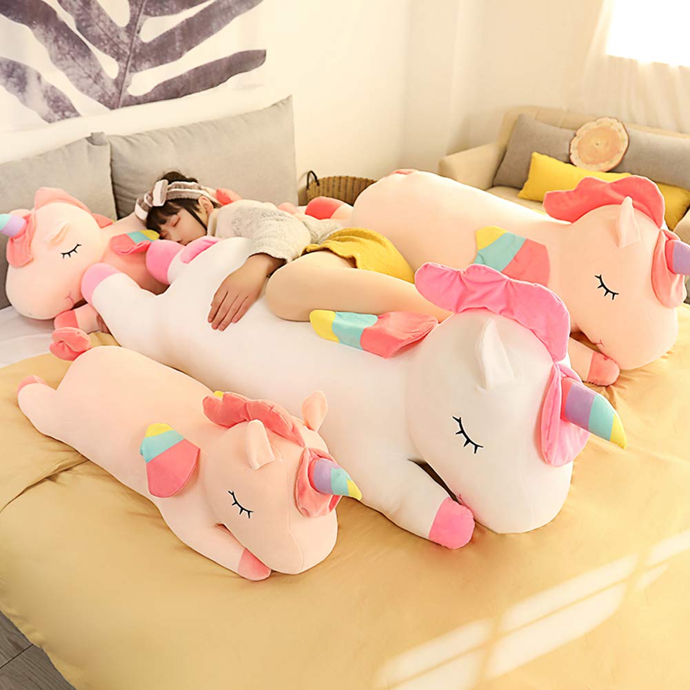 Hitoshe Unicorn Plush Hugging Pillow, Big Unicorn Stuffed Animal Body Pillow Toy Gifts For Kids, Valentine, Christmas (Pink, 39.