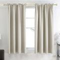 Deconovo Cream Curtains Blackout Drapes For Bedroom, Window Panels 63 Inch Length 2 Pack - 42W X 63L Inch, Light Beige, 2 Drapes
