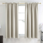 Deconovo Cream Curtains Blackout Drapes For Bedroom, Window Panels 63 Inch Length 2 Pack - 42W X 63L Inch, Light Beige, 2 Drapes