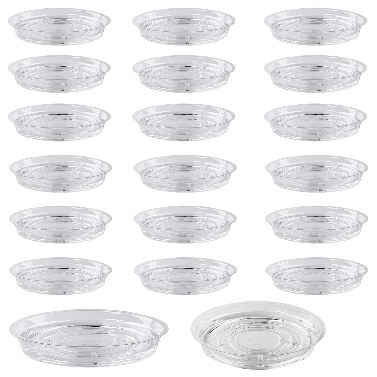 Ultraoutlet 20 Pack Clear Plastic Plant Saucer Drip Trays Small Plant Plate Dish For Indoor Flower Pots And Planters, Bulk (8')