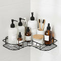 Zureni Self Adhesive Bathroom Shelf Corner Storage Rack Without Drill Wall Mounted Shelves for Shampoo Soap Accessories (Pack of