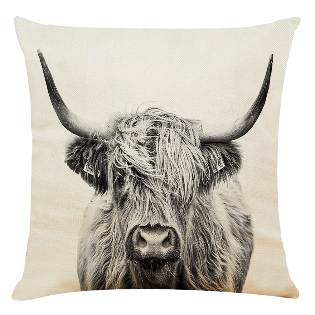 Rykeen Highland Cow Pillow Cover