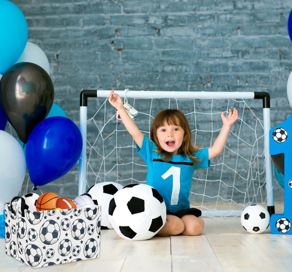 Hiyagon Rectangular Soccer Basket Kids Gift Basket Baby Boy Basket Kids Toy Storage Bin Basket Organizer Box Soccer Room Decor(S