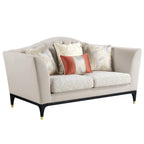 ACME Furniture Upholstered Loveseat with Button Tufted in Beige