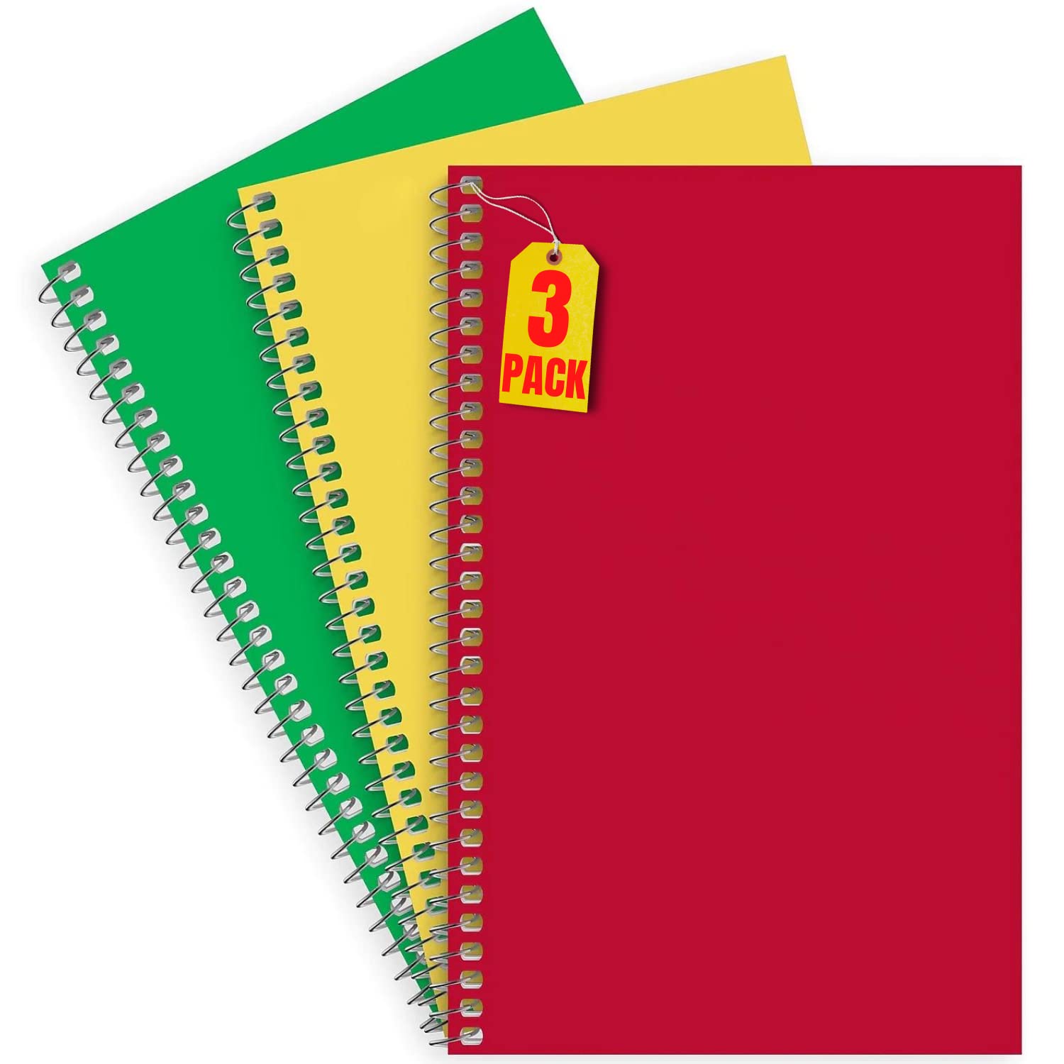 1Intheoffice 1-Subject Wirebound Notebook, College Ruled, 80 Sheets, Spiral Notebook 5X7, 7 3/4 ' X 5 ', 3/Pk